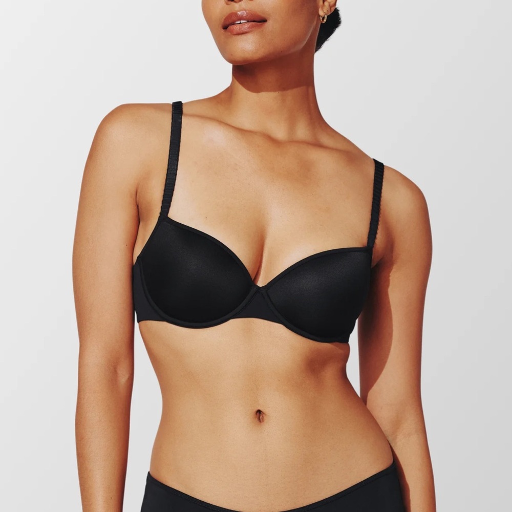 Thirdlove 24/7 Classic T-Shirt Bra Black 38H $74 Memory Foam Casual Comfy